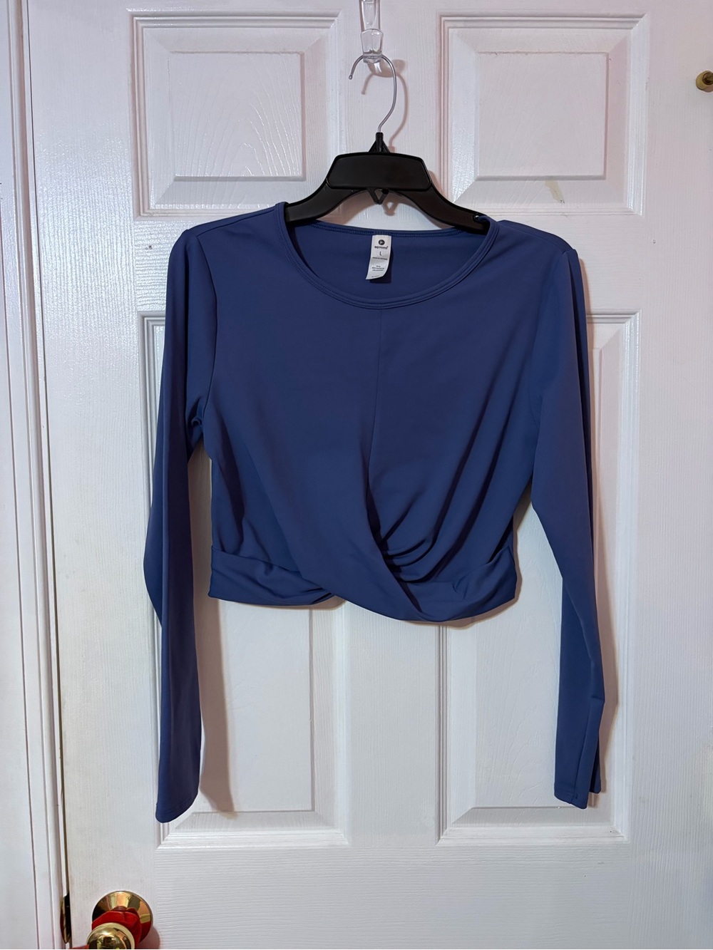 Women's Long-Sleeve Twist Front Top - Blue